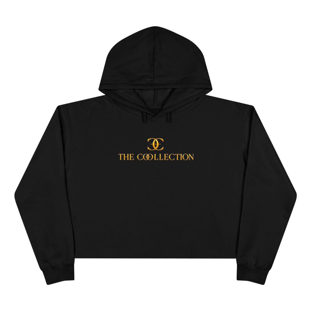 The Collection Cropped Hoodie — Minimal Gold Logo Crop Hoodie