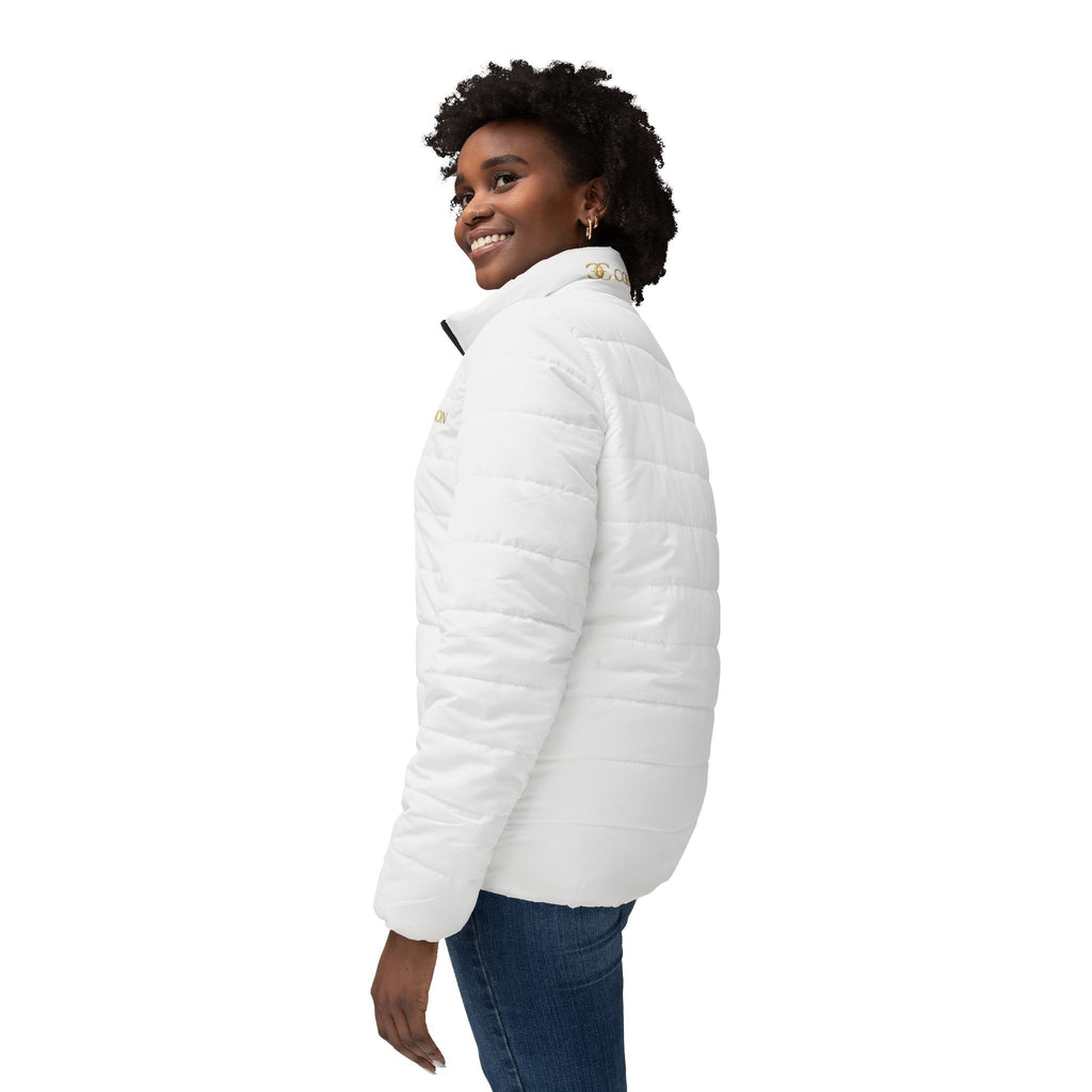 The Coollection Women's Sculpted White Puffer Jacket