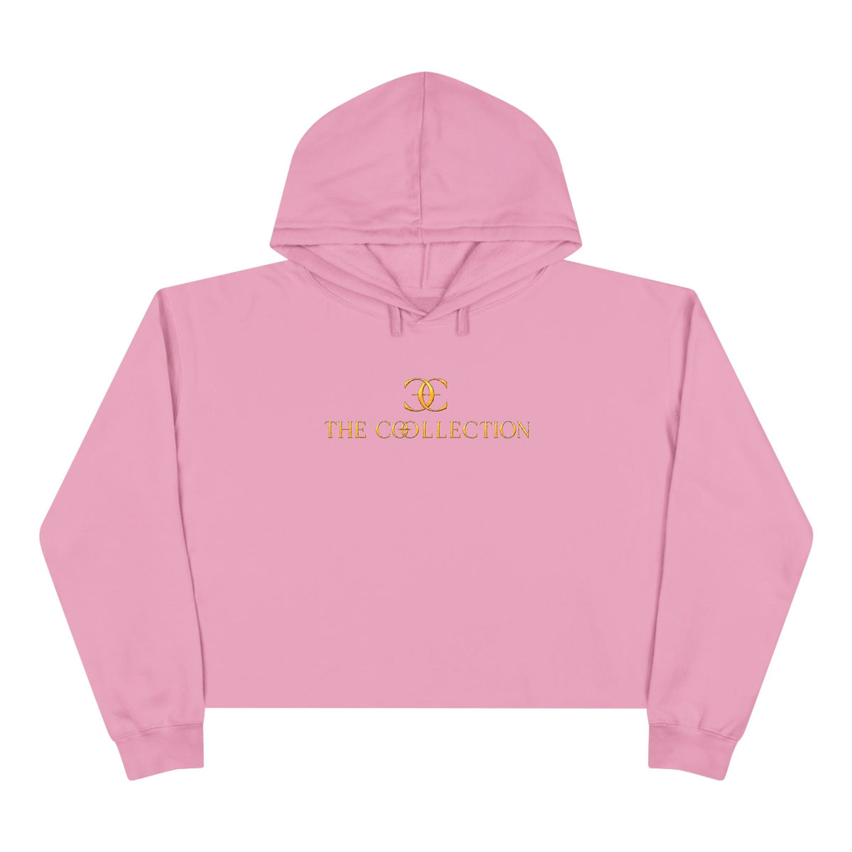 The Collection Cropped Hoodie — Minimal Gold Logo Crop Hoodie