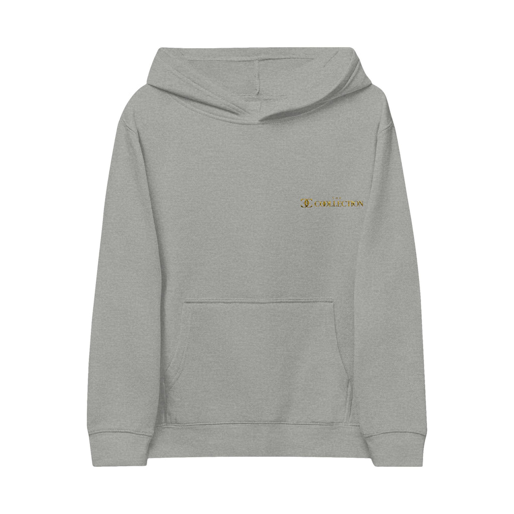 Kids Embroidered 'Be Kind' Fleece Hoodie — Soft White Pullover for Children