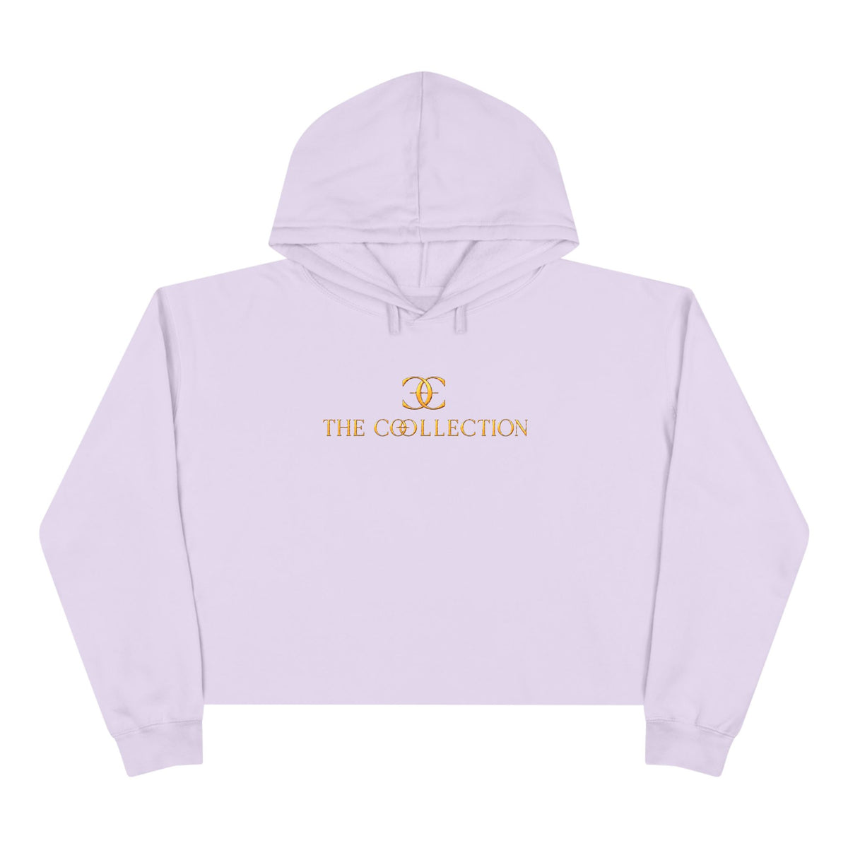 The Collection Cropped Hoodie — Minimal Gold Logo Crop Hoodie