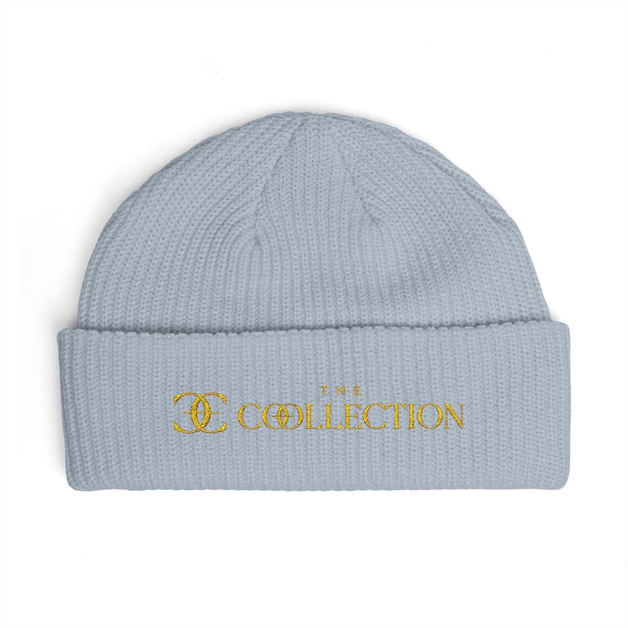 The Collection Cuffed Beanie Gold Logo Knit Hat