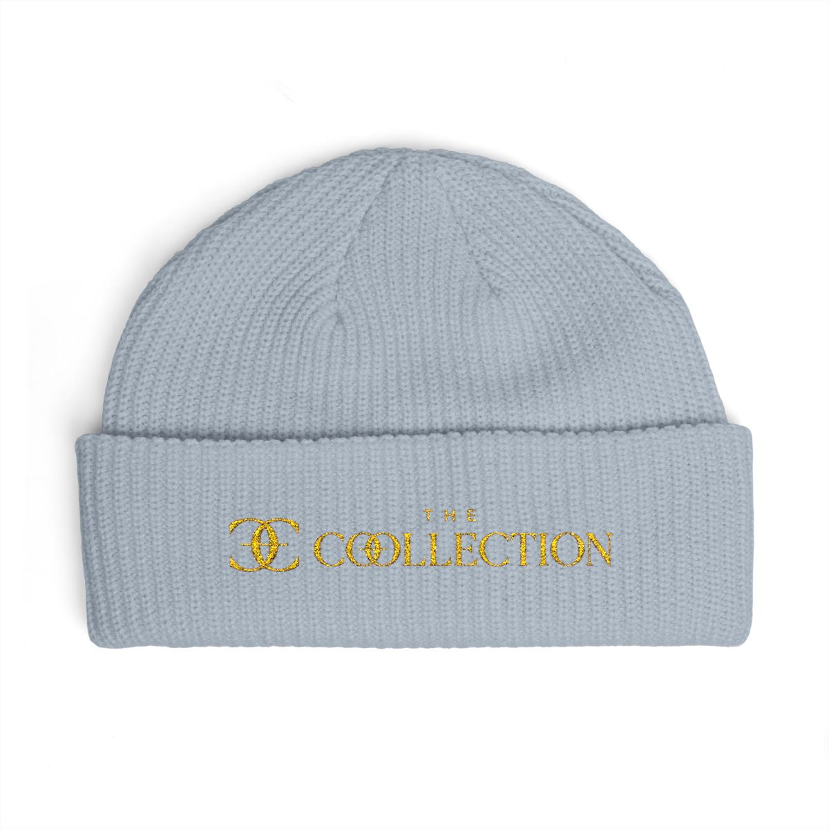 The Collection Cuffed Beanie Gold Logo Knit Hat