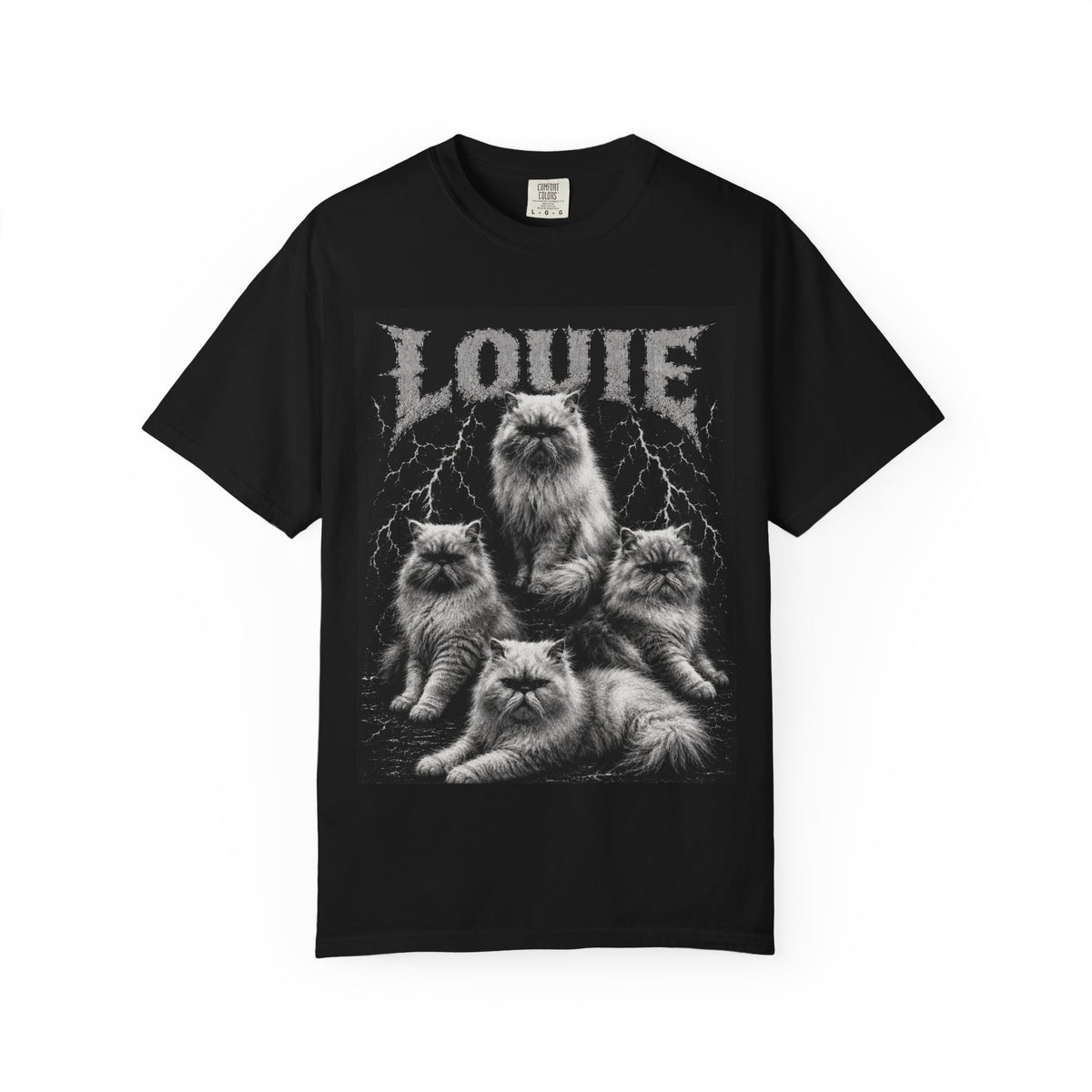 Bootleg  'Louie' Vintage Metal Cats Graphic T-Shirt