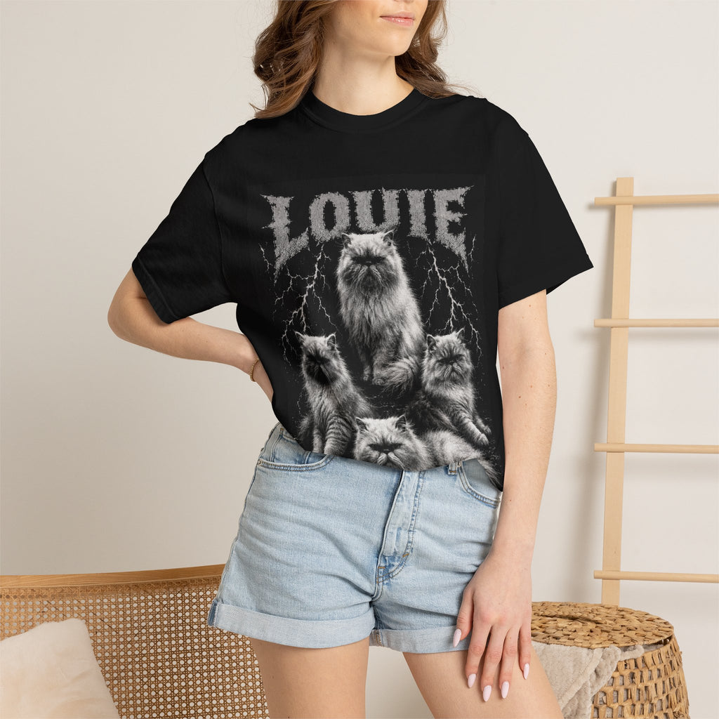 Bootleg  'Louie' Vintage Metal Cats Graphic T-Shirt