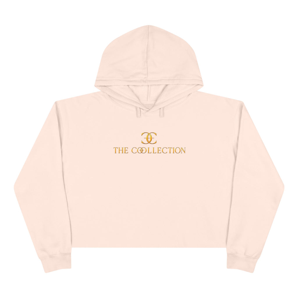 The Collection Cropped Hoodie — Minimal Gold Logo Crop Hoodie