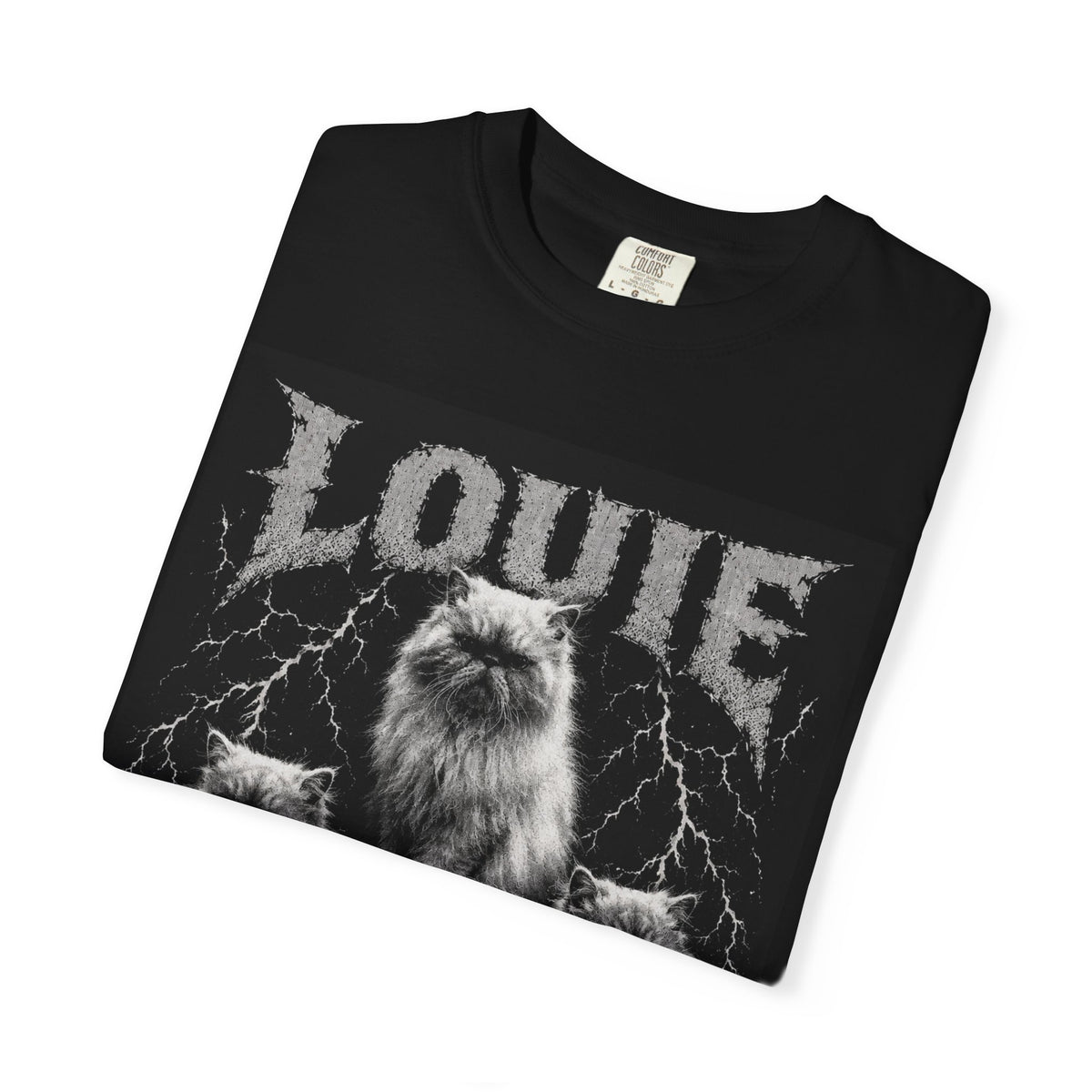Bootleg  'Louie' Vintage Metal Cats Graphic T-Shirt