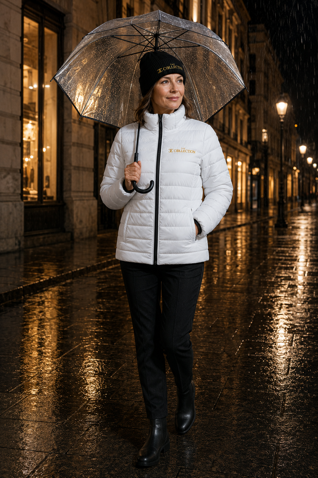 The Coollection Women's Sculpted White Puffer Jacket